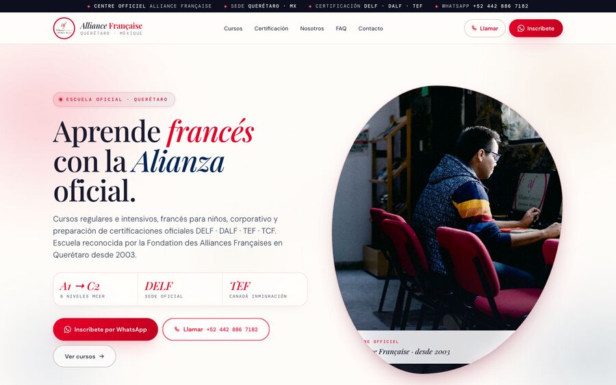 Sitio web de Alianza Francesa · Educación creado por Neruc Prime