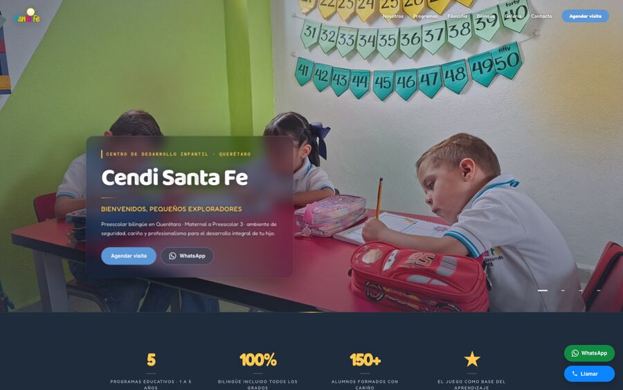 Página web de Cendi Santa Fé Querétaro · Educación inicial en Querétaro creada por Neruc Prime